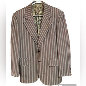 Richman Brothers Sportsman Knits Burgundy Hues Suit Jacket Blazer Vintage 40.5